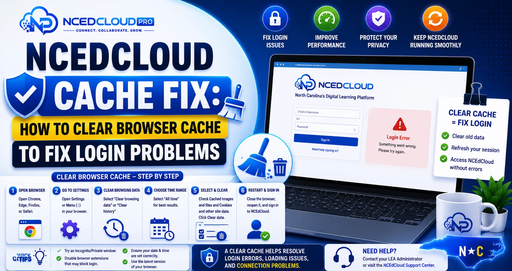 NCEdCloud Cache Fix Guide