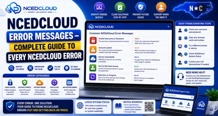 NCEdCloud Error Messages