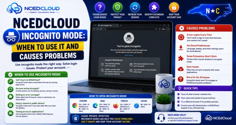 NCEdCloud Incognito Mode