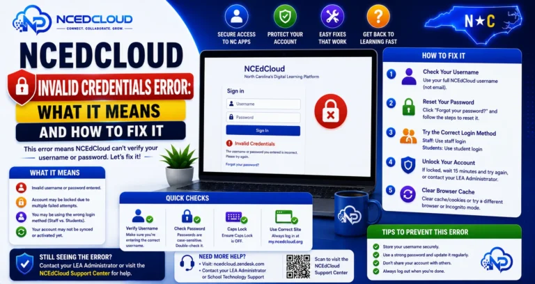 NCEdCloud Invalid Credentials Error